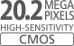 20,2 megapikselio CMOS